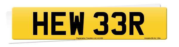 Registration number HEW 33R